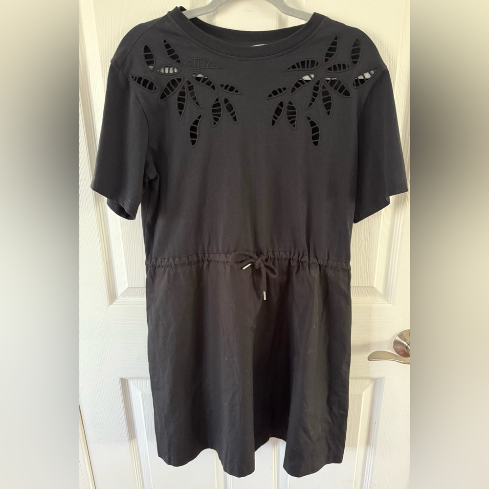 See By Chloé Black Cutout Floral Waist Tie Dress – Size S